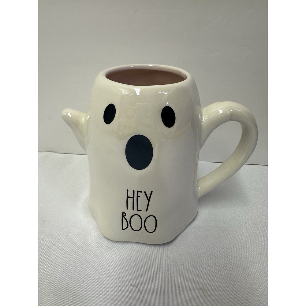 RAE DUNN Artisan Collection "HEY BOO" Ghost Mug By Magenta 24oz.